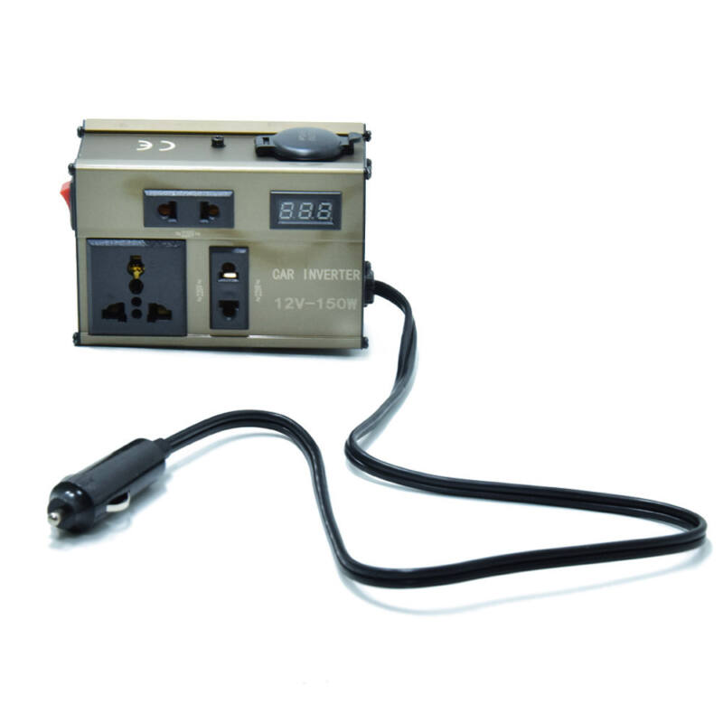 12-220V autós inverter, feszültségátalakító digitális kijelzővel – 150W (3)