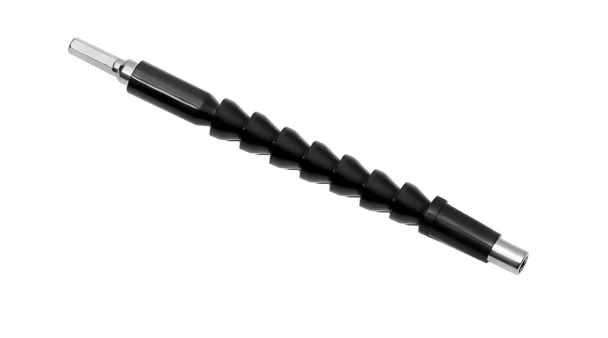 Rugalmas, flexibilis műanyag csavarhúzó fúrószár hosszabbító – 9,1cm x 1,4 cm, fekete szín (BB-7610) (10)
