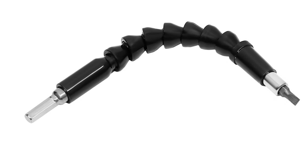 Rugalmas, flexibilis műanyag csavarhúzó fúrószár hosszabbító – 9,1cm x 1,4 cm, fekete szín (BB-7610) (4)