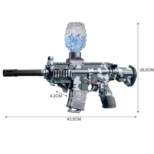 Elektromos automata vállszíjas játékfegyver gyerekeknek – gélgolyó lövedékkel, hangtompítóval és szemüveggel (BB-20451) (3)