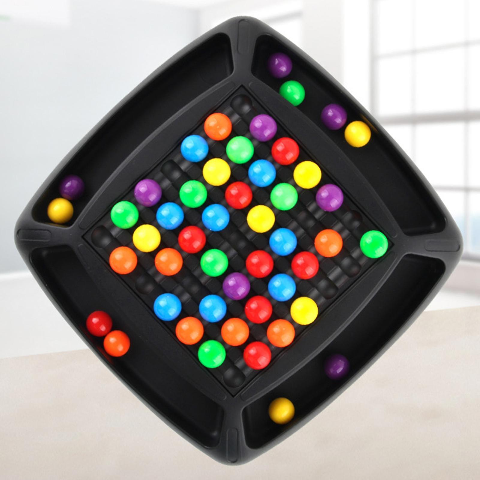 Készségfejlesztő, logikai mágikus szivárványgyöngy társasjáték gyerekeknek – 120 darab színes golyóval (BBJ) (2)