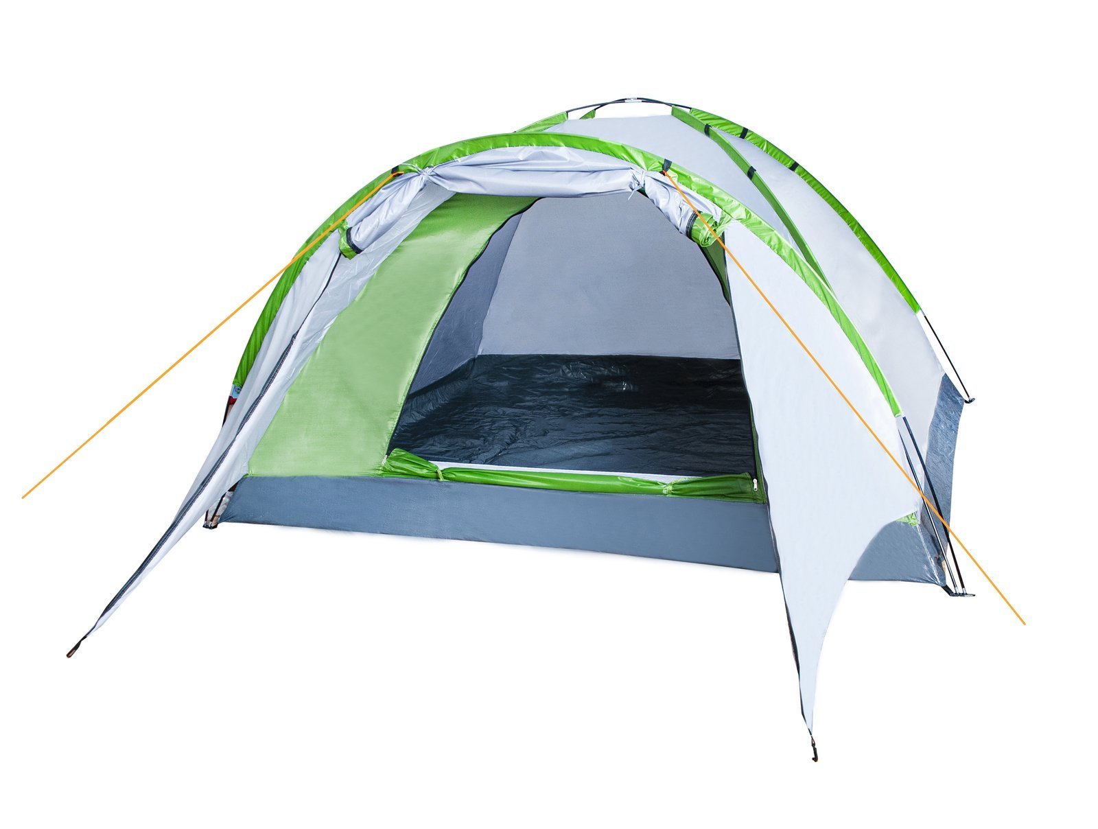 4 személyes tágas, vízálló kemping turista sátor – előtetővel, szúnyoghálóval és szellőzőrendszerrel (BB-10119) (12)
