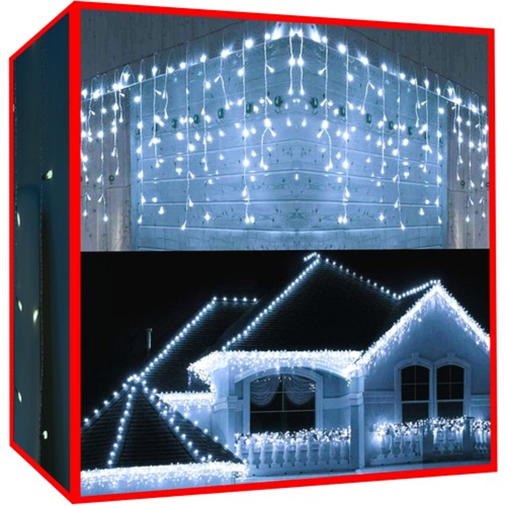500 LED-es, toldható jégcsap fényfűzér, kül-, és beltérre – 16 m, hideg fehér (BB-11437) (1)