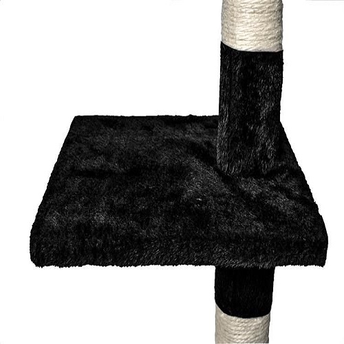 Macska mászóka kaparófával, fekvőhellyel, kuckóval és játék egérrel – 118 x 49 cm, fekete (BB-7936) (7)