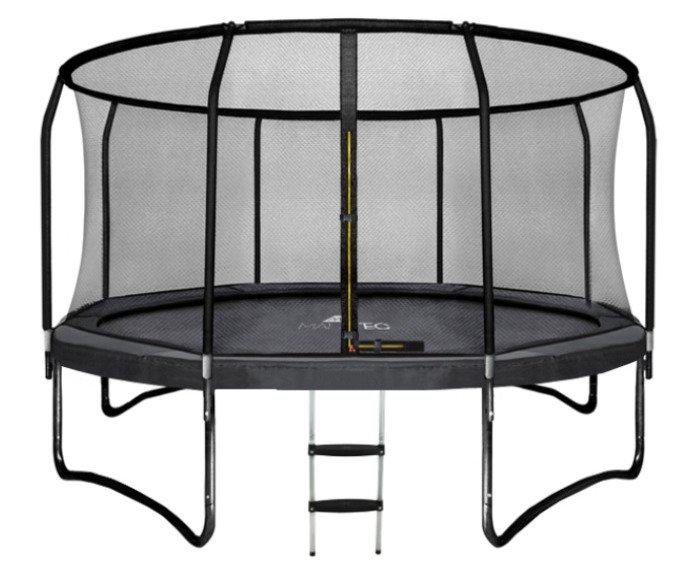 Nagy méretű kerti trambulin hálóval – 427-435 cm – fekete (BB9817) (3)
