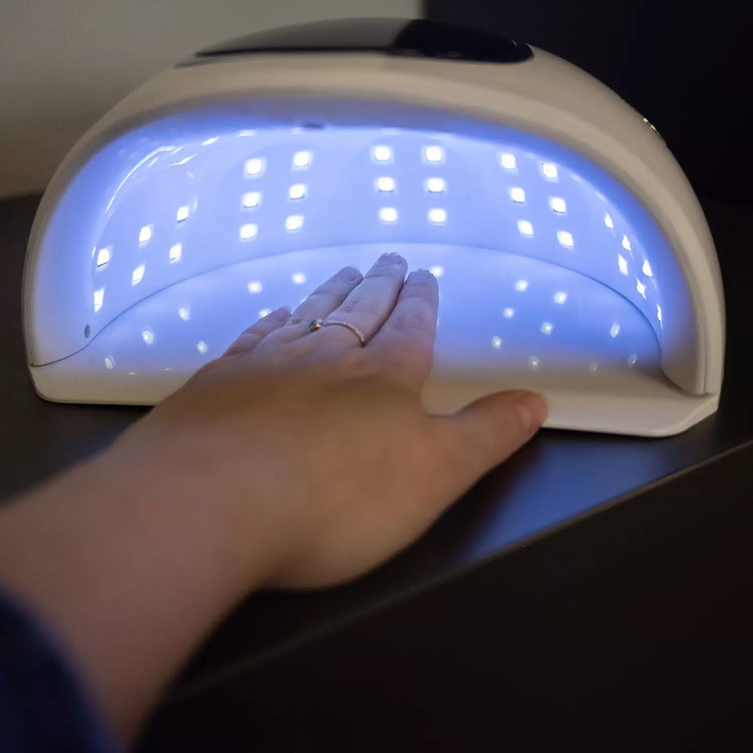 Digitális kijelzős műkörmös LED UV lámpa érzékelővel, időzítővel, levehető talppal – 72 W (BB-21253) (1)